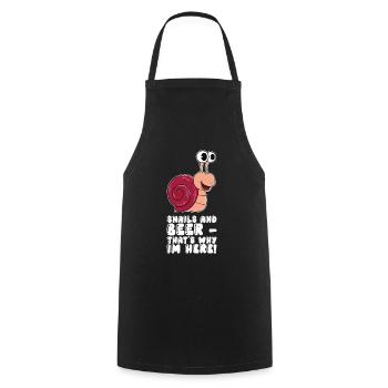 Schnecken Und Bier Deshalb Bin Ich Hier - Kochschürze - Schwarz - Vorne - AI Model Male 185 dark (185cm)
