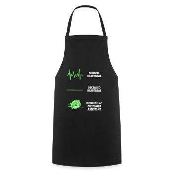 Customer Assistant Worker Funny Customer Assistant - Kochschürze - Schwarz - Vorne - AI Model Male 185 dark (185cm)