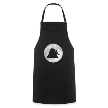 Full Moon - Female Climbing - - Cooking Apron - black - Front - AI Model Male 185 dark (185cm)