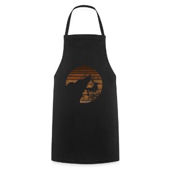 Retro - Climbing - - Cooking Apron - black - Front - AI Model Male 185 dark (185cm)