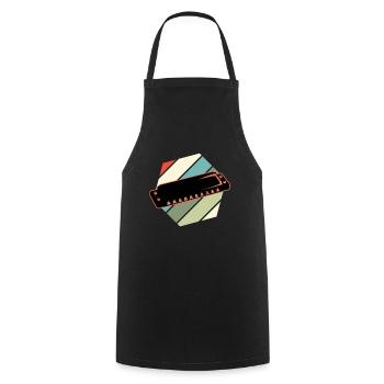 Harmonica - Cooking Apron - black - Front - AI Model Male 185 dark (185cm)