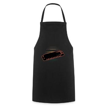 Harmonica - Cooking Apron - black - Front - AI Model Male 185 dark (185cm)
