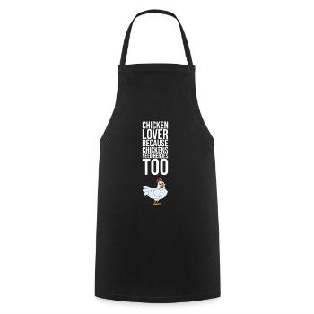 Amateur de poulet parce que les poulets ont aussi besoin de héros - Tablier de cuisine - noir - Devant - AI Model Male 185 dark (185cm)