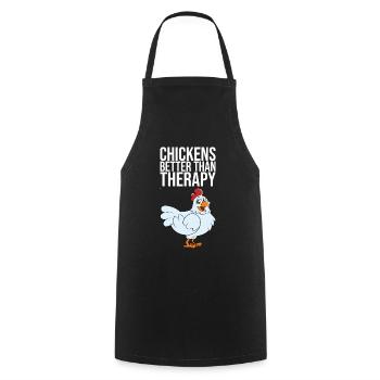 Les poulets mieux que la thérapie - Tablier de cuisine - noir - Devant - AI Model Male 185 dark (185cm)