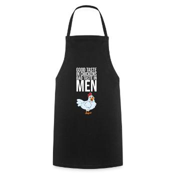 Bon goût chez les poulets Mauvais goût chez les hommes - Tablier de cuisine - noir - Devant - AI Model Male 185 dark (185cm)