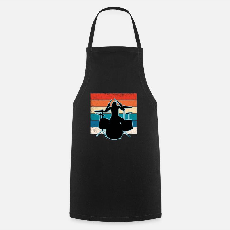 Batteur et batterie - Tablier de cuisine - noir