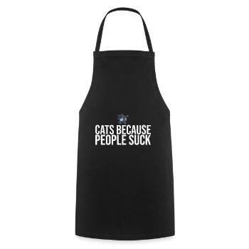 Dabbing Cat Funny Cat - Cooking Apron - black - Front - AI Model Male 185 dark (185cm)