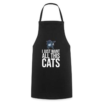 Dabbing Cat Funny Cat - Cooking Apron - black - Front - AI Model Male 185 dark (185cm)