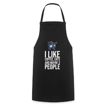 Dabbing Cat Funny Cat - Cooking Apron - black - Front - AI Model Male 185 dark (185cm)