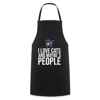 Dabbing Cat Funny Cat - Cooking Apron - black - Front - AI Model Male 185 dark (185cm)