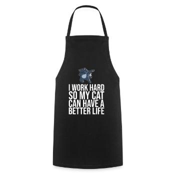 Dabbing Cat Funny Cat - Cooking Apron - black - Front - AI Model Male 185 dark (185cm)