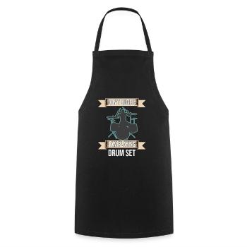 Ne me dérangez pas, je joue de la batterie - Tablier de cuisine - noir - Devant - AI Model Male 185 dark (185cm)