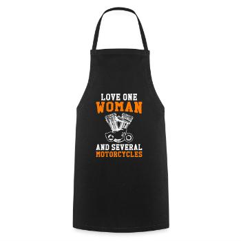 Aimez une femme et plusieurs motos moto - Tablier de cuisine - noir - Devant - AI Model Male 185 dark (185cm)