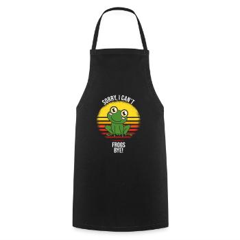 Frog Sorry I Can't Frogs Bye - Cooking Apron - black - Front - AI Model Male 185 dark (185cm)