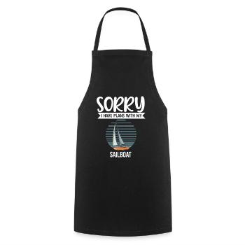 Voilier désolé j’ai des projets avec mon voilier - Tablier de cuisine - noir - Devant - AI Model Male 185 dark (185cm)