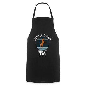 I Can't I Have Plans With My Horses - Cooking Apron - black - Front - AI Model Male 185 dark (185cm)