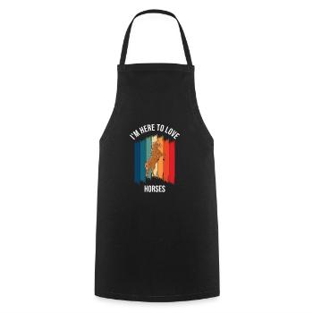 Je suis ici pour aimer les chevaux - Tablier de cuisine - noir - Devant - AI Model Male 185 dark (185cm)