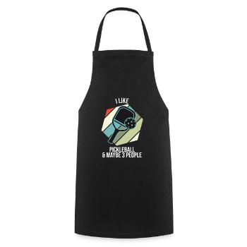 J’aime le pickleball et peut-être 3 personnes - Tablier de cuisine - noir - Devant - AI Model Male 185 dark (185cm)