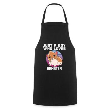 I'd Rather Be With My Hamster - Cooking Apron - black - Front - AI Model Male 185 dark (185cm)