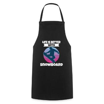 Life Is Better With Snowboard - Cooking Apron - black - Front - AI Model Male 185 dark (185cm)