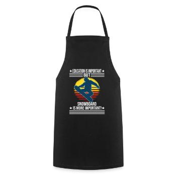 Education Is Important But Snowboard Is More - Cooking Apron - black - Front - AI Model Male 185 dark (185cm)