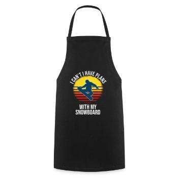 I Can't I Have Plans With My Snowboard - Cooking Apron - black - Front - AI Model Male 185 dark (185cm)