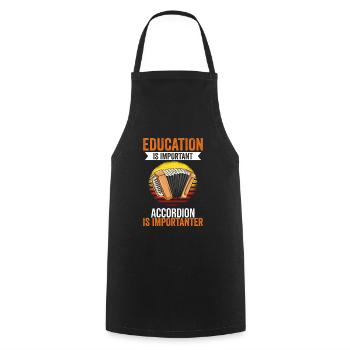 L’éducation est importante L’accordéon est plus - Tablier de cuisine - noir - Devant - AI Model Male 185 dark (185cm)