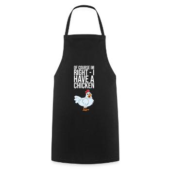 Bien sûr, à droite, j’ai un poulet - Tablier de cuisine - noir - Devant - AI Model Male 185 dark (185cm)