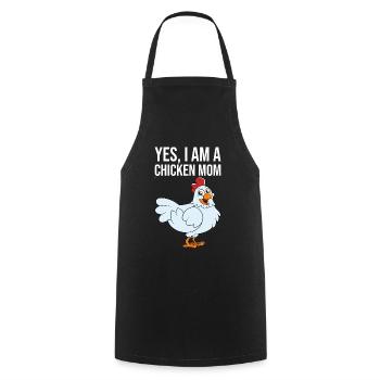 Oui, je suis une maman poulet - Tablier de cuisine - noir - Devant - AI Model Male 185 dark (185cm)