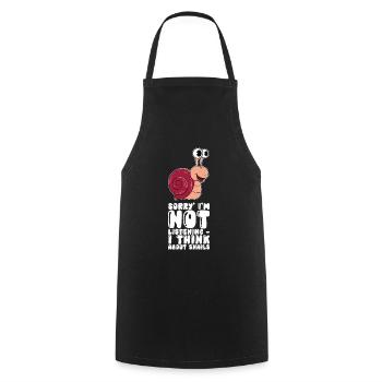 I'm not listening I'm thinking of snails - Cooking Apron - black - Front - AI Model Male 185 dark (185cm)