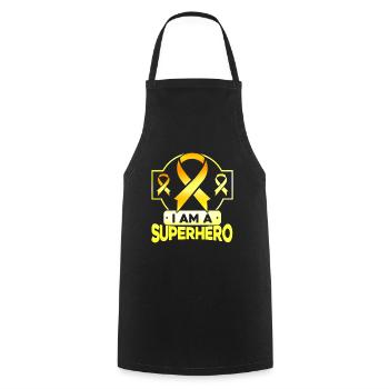 Cancer infantile Soutien au cancer chez les enfants - Tablier de cuisine - noir - Devant - AI Model Male 185 dark (185cm)