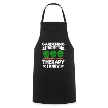 Gardening Is The Only Therapy I Know - Cooking Apron - black - Front - AI Model Male 185 dark (185cm)