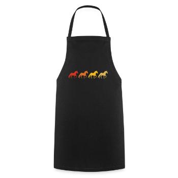 Retro-Pferde - Kochschürze - Schwarz - Vorne - AI Model Male 185 dark (185cm)
