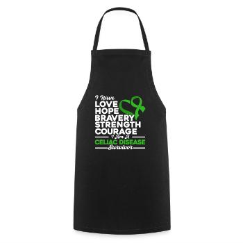 Celiac Awareness Celiac Disease Survivor Green S - Cooking Apron - black - Front - AI Model Male 185 dark (185cm)
