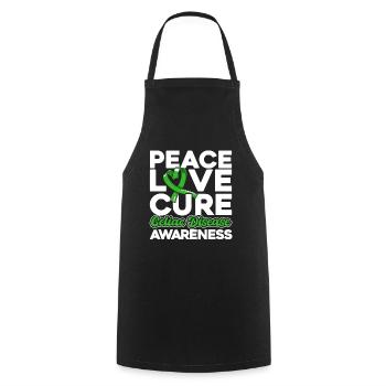Celiac Awareness Green Ribbon Celiac Disease Überl - Cooking Apron - black - Front - AI Model Male 185 dark (185cm)
