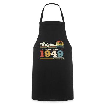 Original 1949 Vintage 1949 Birthday 1949 - Cooking Apron - black - Front - AI Model Male 185 dark (185cm)