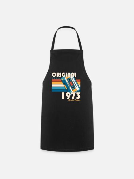 January born 1973 50th birthday gift 70s - Cooking Apron - black