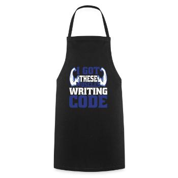 I Got These Muscles Writing Code 4 - Cooking Apron - black - Front - AI Model Male 185 dark (185cm)