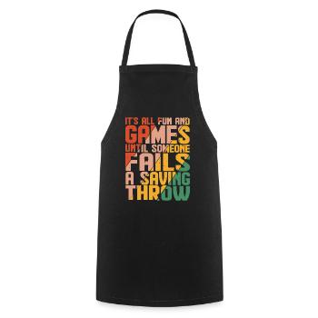 It's all fun until someone fails a saving throw 4 - Cooking Apron - black - Front - AI Model Male 185 dark (185cm)