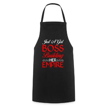 Just A Girl Boss Building Her Empire 5 - Cooking Apron - black - Front - AI Model Male 185 dark (185cm)