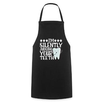 I'm Silently Judging Your Teeth 12 - Kochschürze - Schwarz - Vorne - AI Model Male 185 dark (185cm)