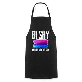 Bi Shy And Ready To Cry 2 - Kochschürze - Schwarz - Vorne - AI Model Male 185 dark (185cm)