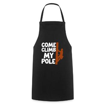 Come Climb My Pole 4 - Cooking Apron - black - Front - AI Model Male 185 dark (185cm)