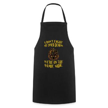 Ne combattez pas Mes démons intérieurs étaient du même côté4 - Tablier de cuisine - noir - Devant - AI Model Male 185 dark (185cm)
