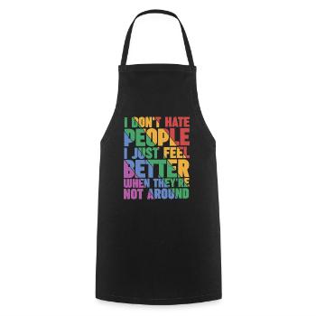 I Don't Hate People 5 - Cooking Apron - black - Front - AI Model Male 185 dark (185cm)