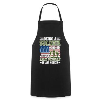 Being A Soldier Is A Choice 5 - Cooking Apron - black - Front - AI Model Male 185 dark (185cm)