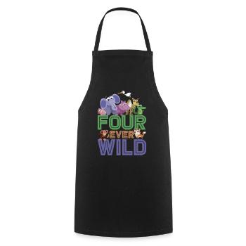 Four Ever Wild 49 - Kochschürze - Schwarz - Vorne - AI Model Male 185 dark (185cm)