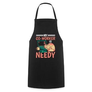 My Co-worker Is Needy 5 - Cooking Apron - black - Front - AI Model Male 185 dark (185cm)