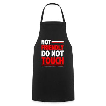 Pas amical, ne touchez pas 22 - Tablier de cuisine - noir - Devant - AI Model Male 185 dark (185cm)