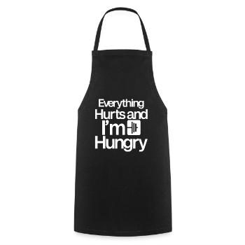 Everything Hurts And I'm Hungry 4 - Cooking Apron - black - Front - AI Model Male 185 dark (185cm)
